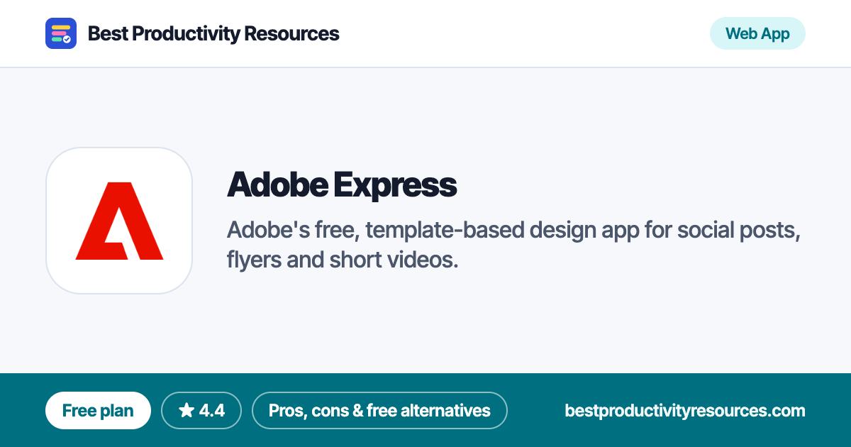 Adobe Express on Best Productivity Resources