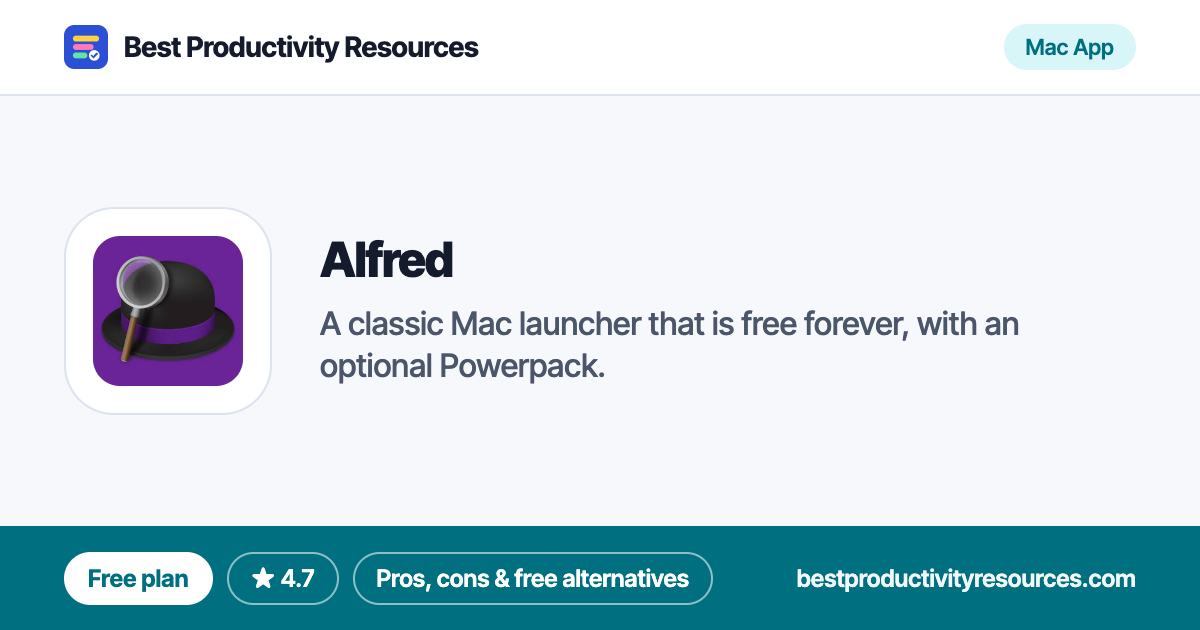 Alfred on Best Productivity Resources