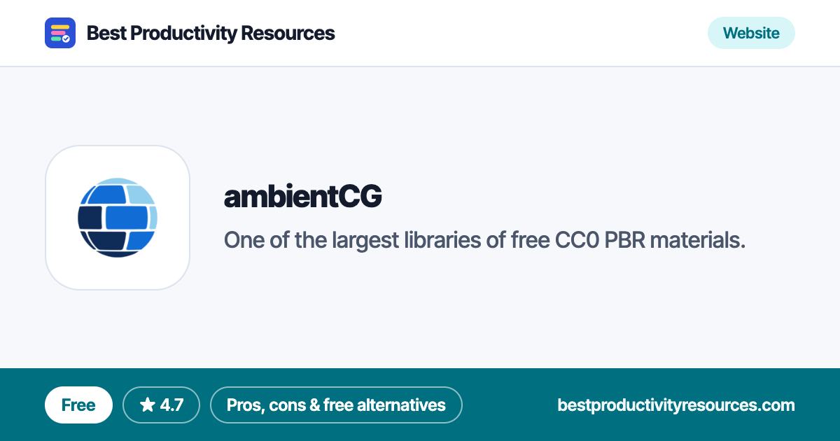 ambientCG on Best Productivity Resources