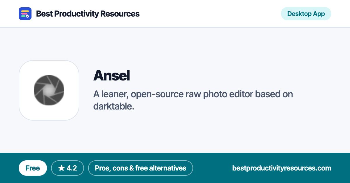 Ansel on Best Productivity Resources