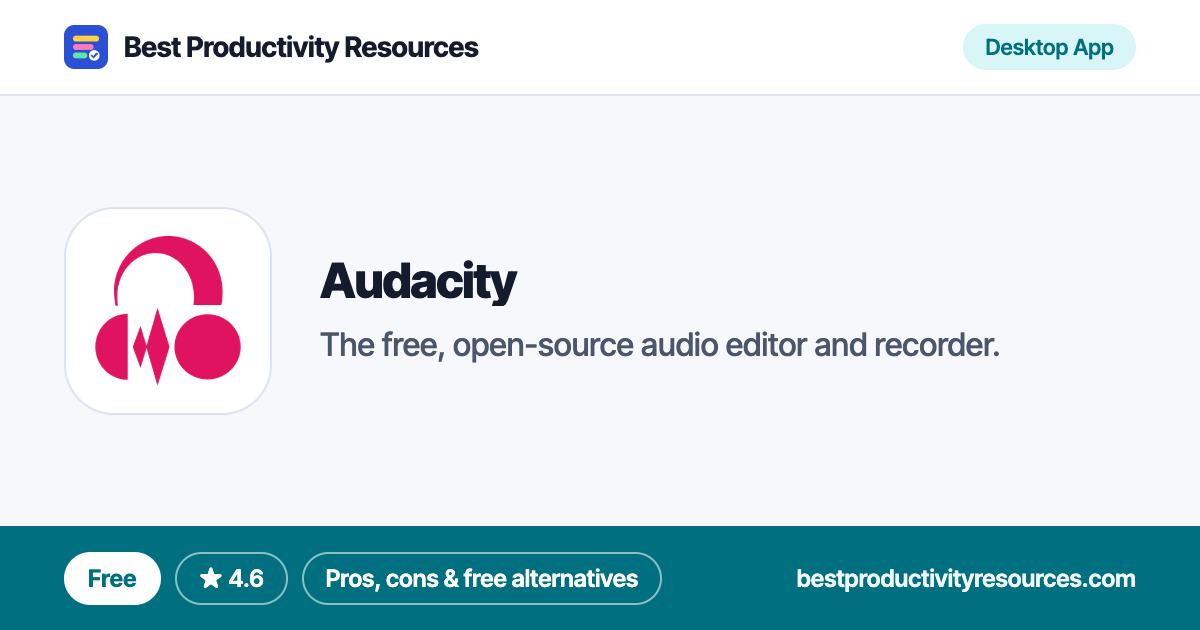 Audacity on Best Productivity Resources