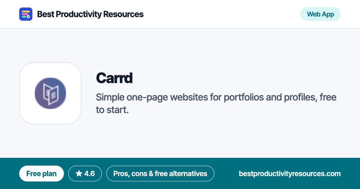 Carrd on Best Productivity Resources