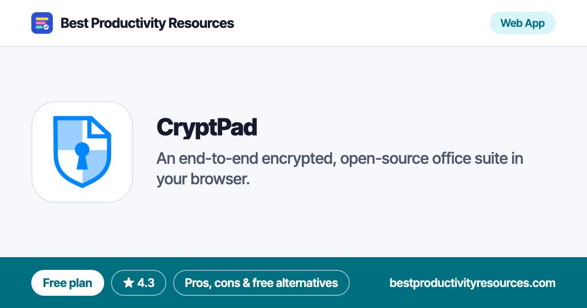 CryptPad on Best Productivity Resources