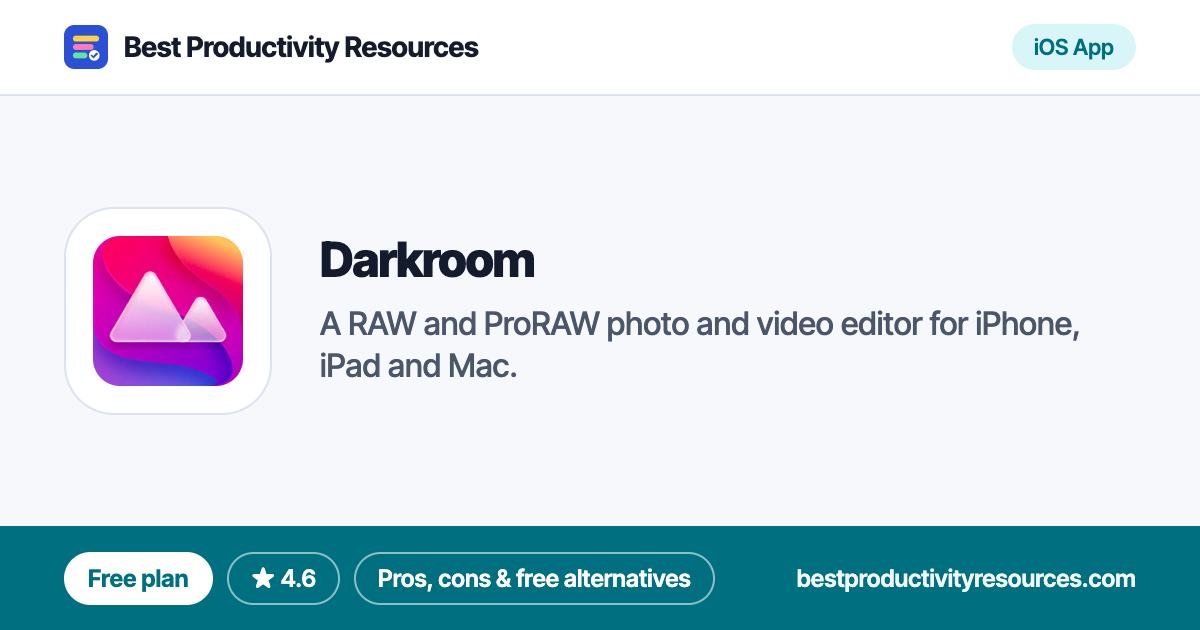 Darkroom on Best Productivity Resources