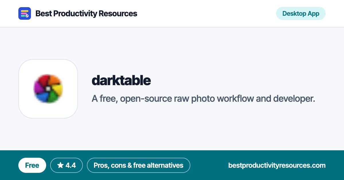 darktable on Best Productivity Resources