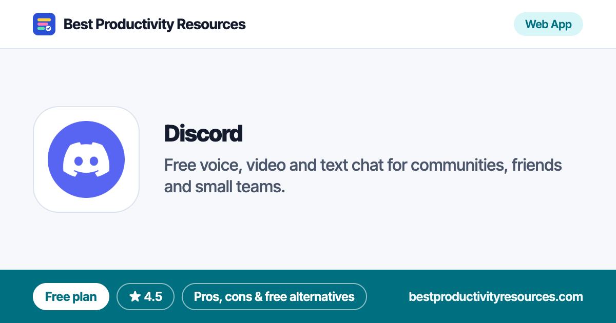 Discord on Best Productivity Resources