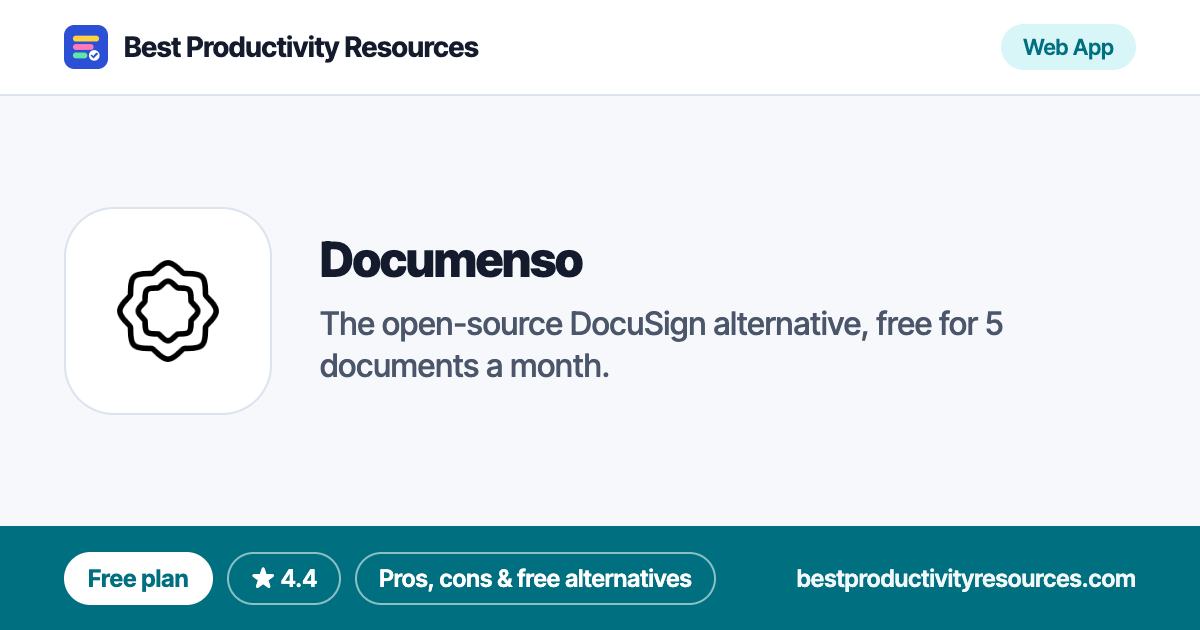 Documenso on Best Productivity Resources