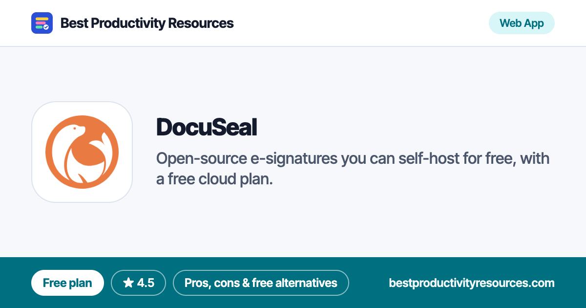 DocuSeal on Best Productivity Resources