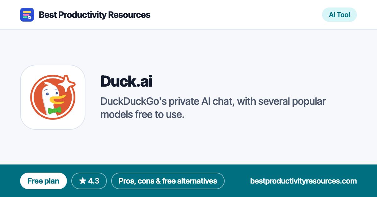 Duck.ai on Best Productivity Resources