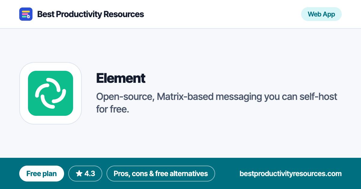 Element on Best Productivity Resources