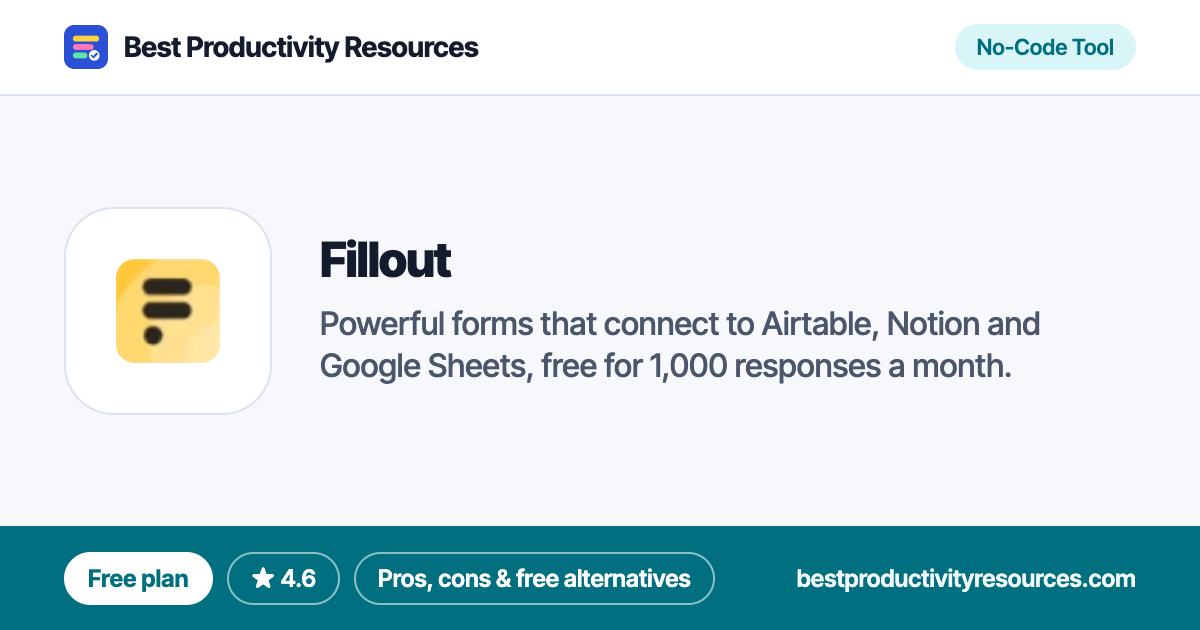 Fillout on Best Productivity Resources