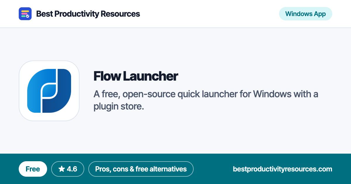 Flow Launcher on Best Productivity Resources