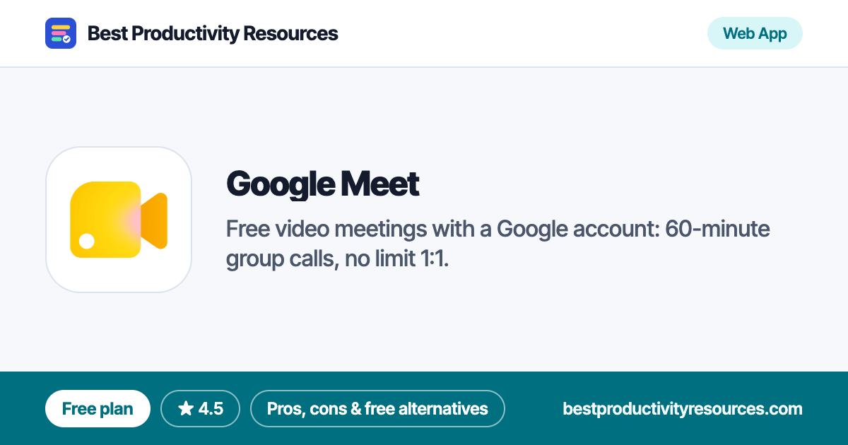 Google Meet on Best Productivity Resources