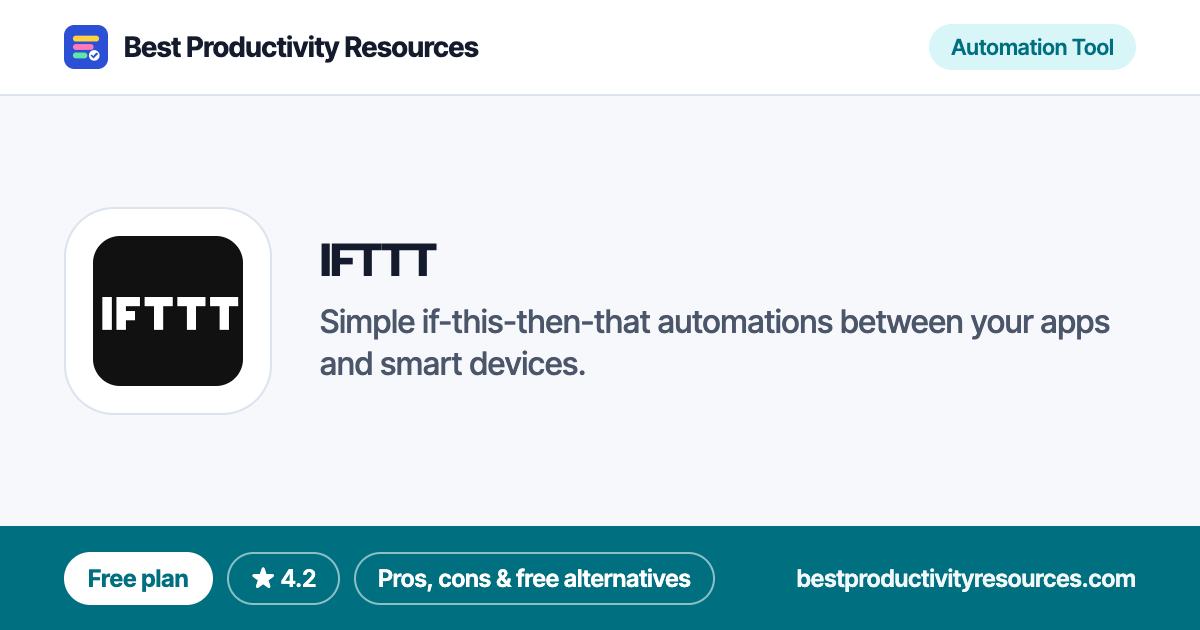 IFTTT on Best Productivity Resources