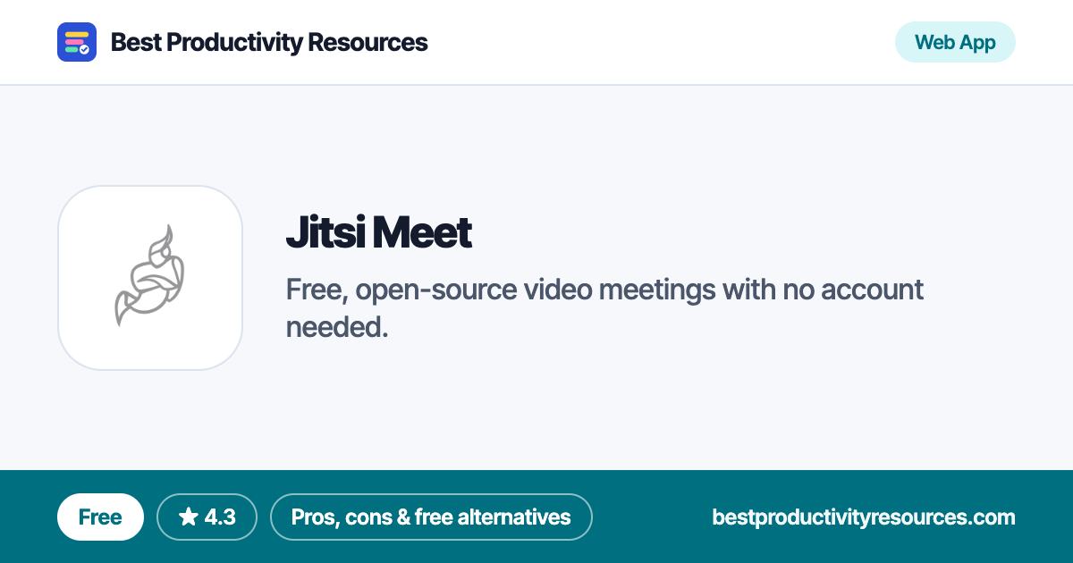 Jitsi Meet on Best Productivity Resources