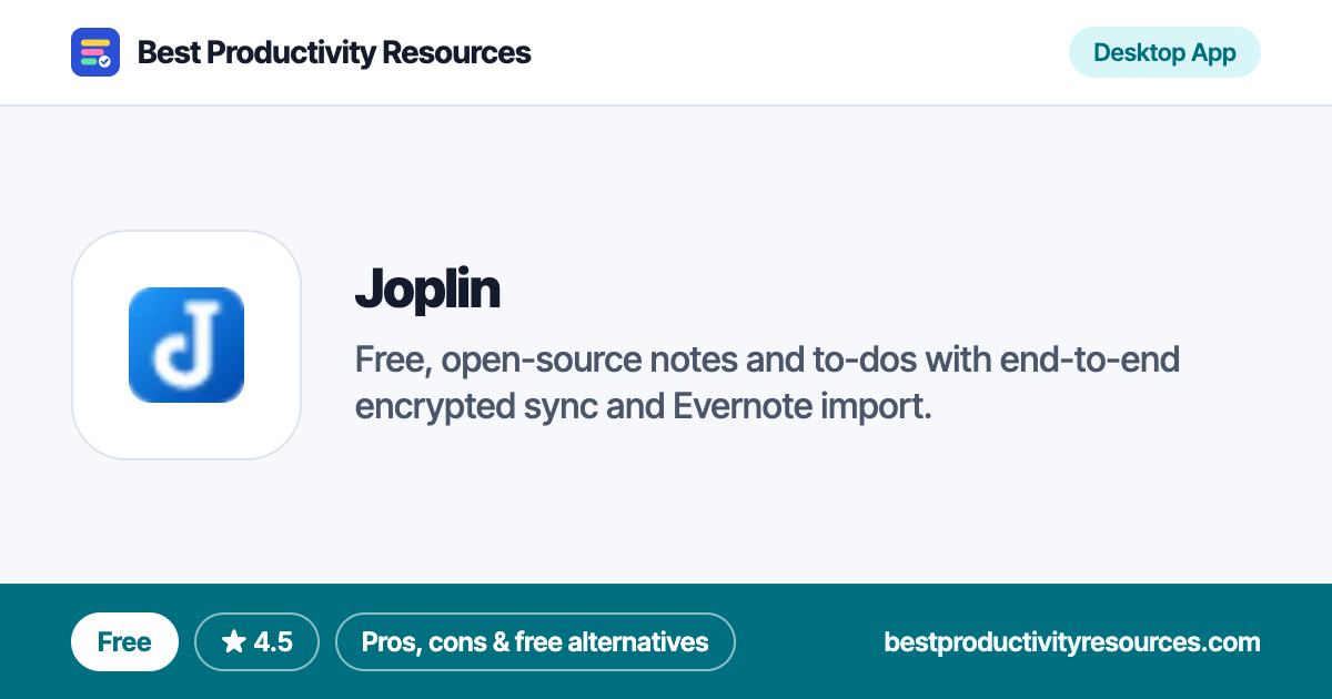Joplin on Best Productivity Resources
