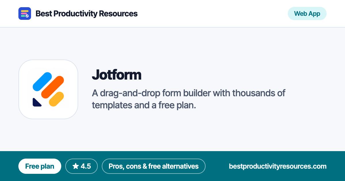 Jotform on Best Productivity Resources