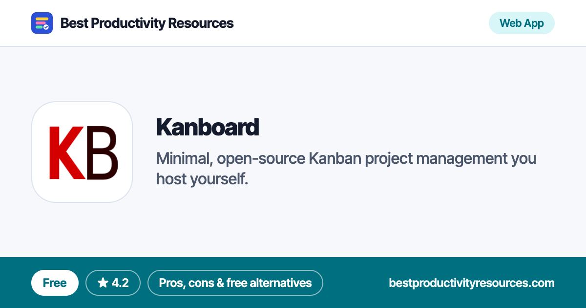Kanboard on Best Productivity Resources