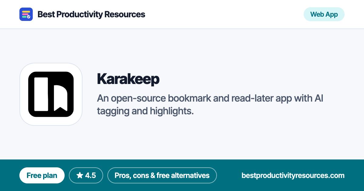 Karakeep on Best Productivity Resources