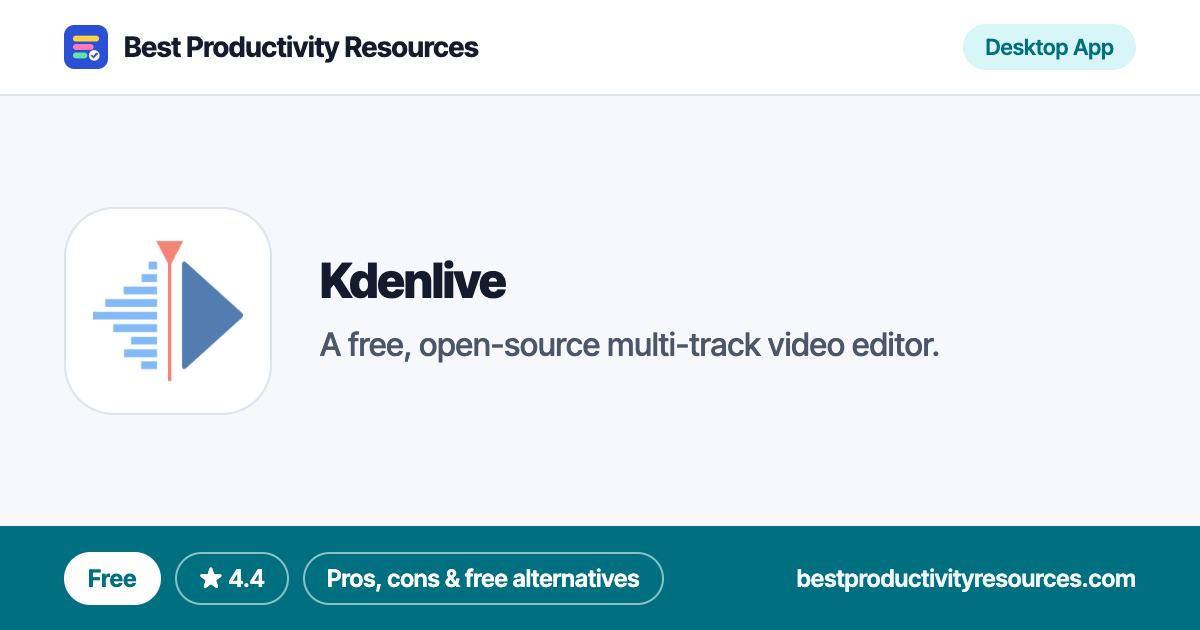 Kdenlive on Best Productivity Resources