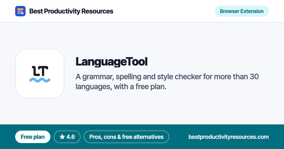 LanguageTool on Best Productivity Resources