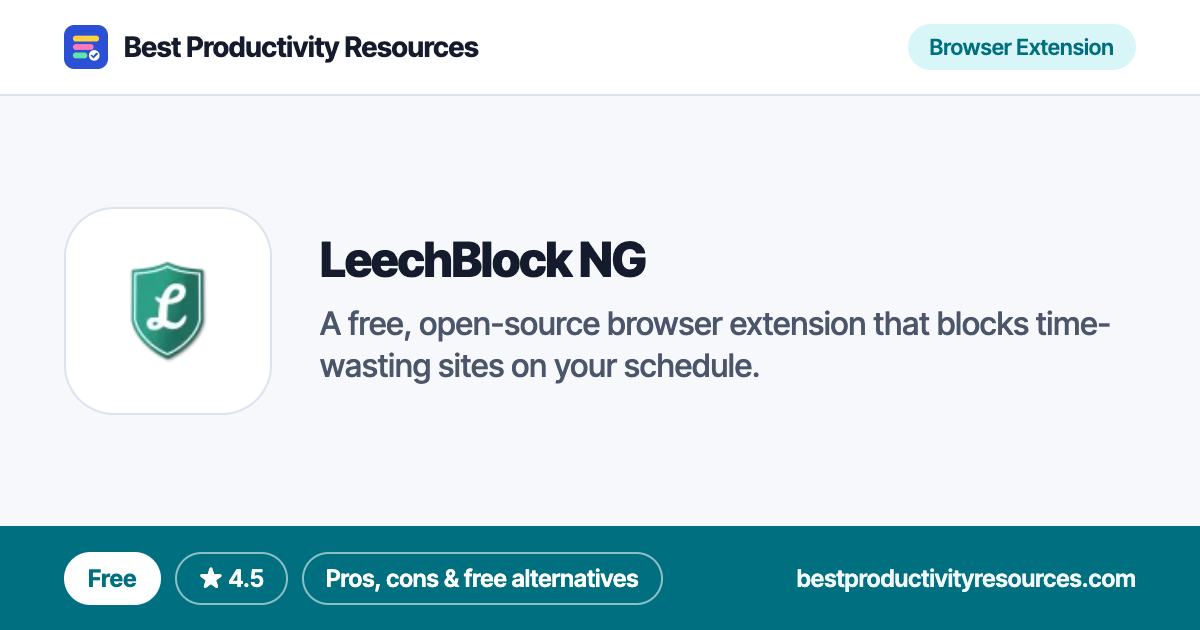 LeechBlock NG on Best Productivity Resources