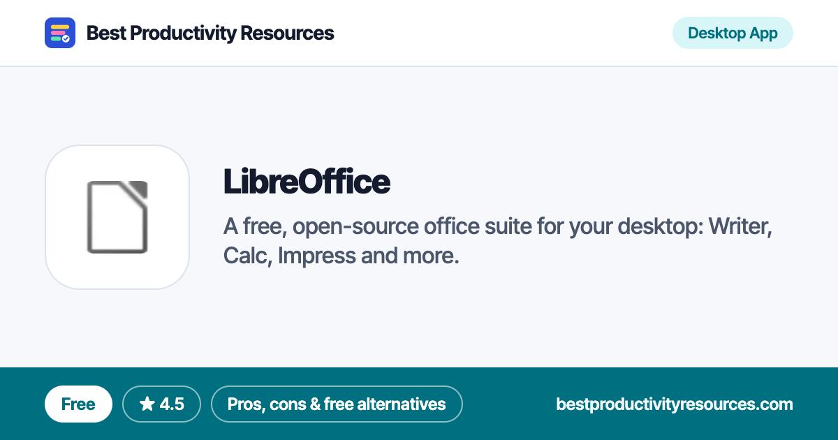 LibreOffice on Best Productivity Resources