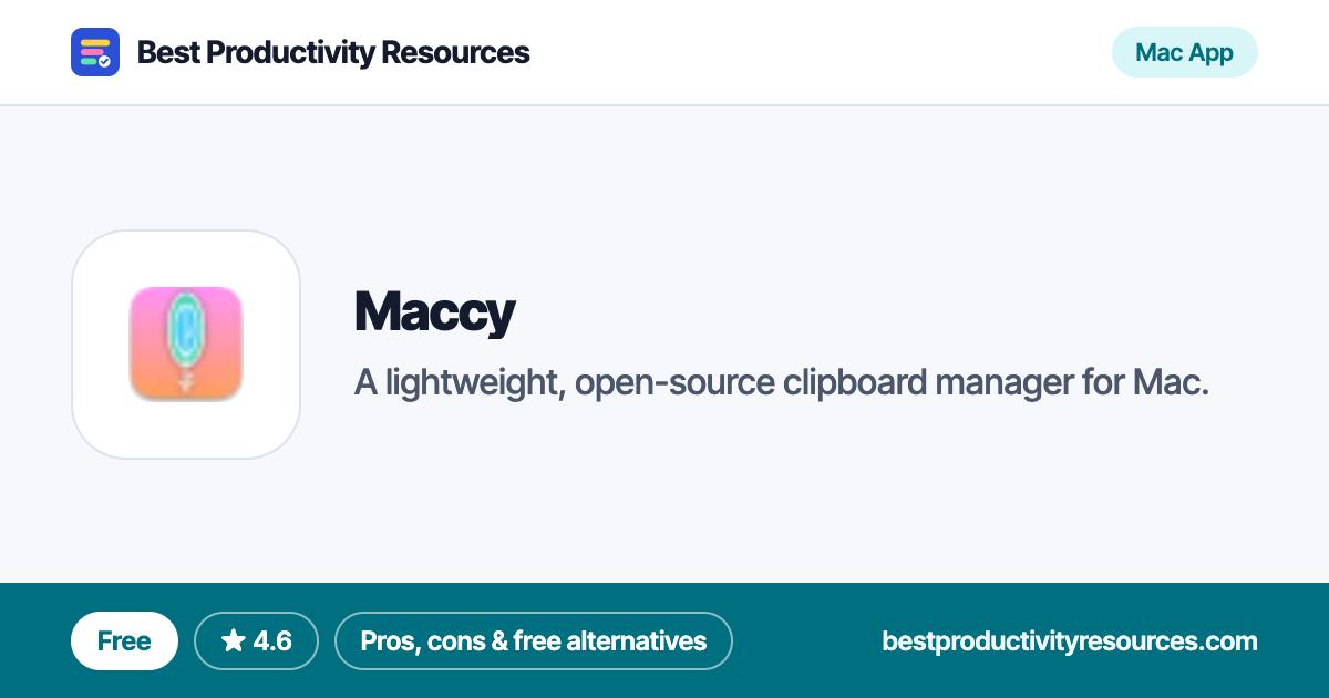 Maccy on Best Productivity Resources
