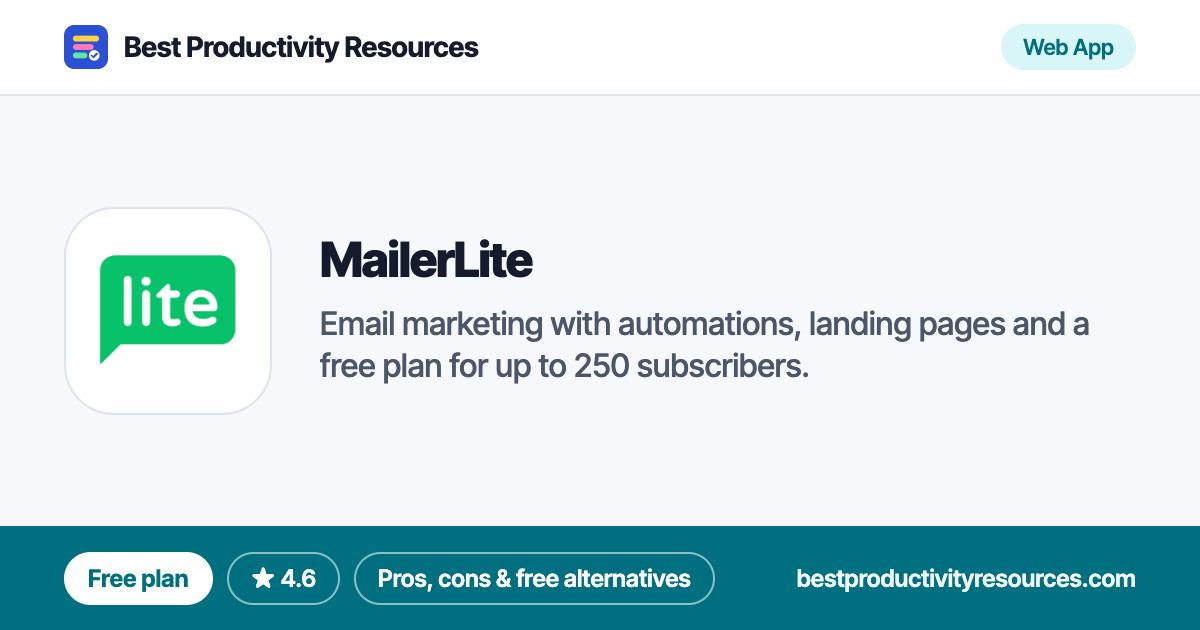 MailerLite on Best Productivity Resources