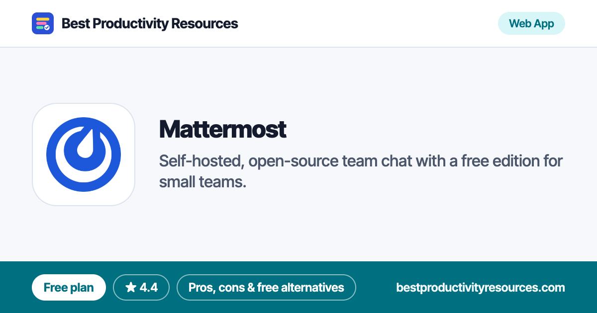 Mattermost on Best Productivity Resources
