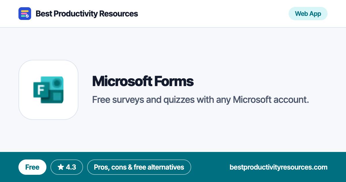Microsoft Forms on Best Productivity Resources