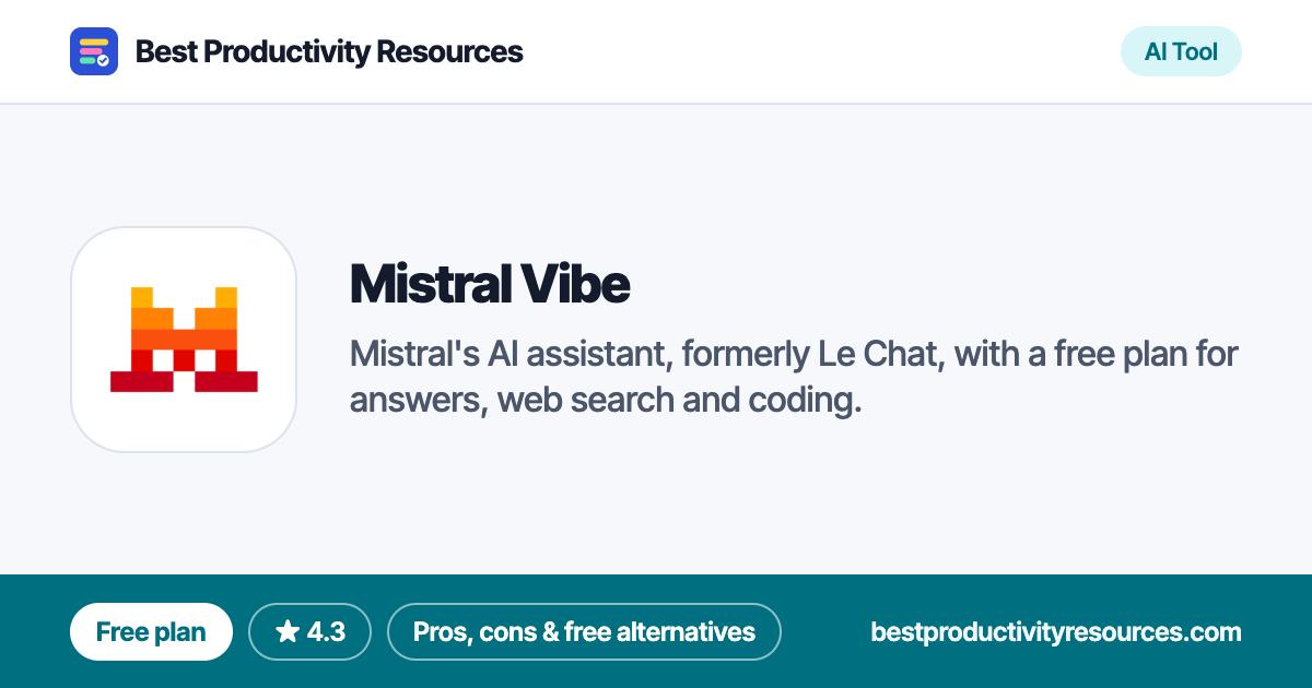 Mistral Vibe on Best Productivity Resources