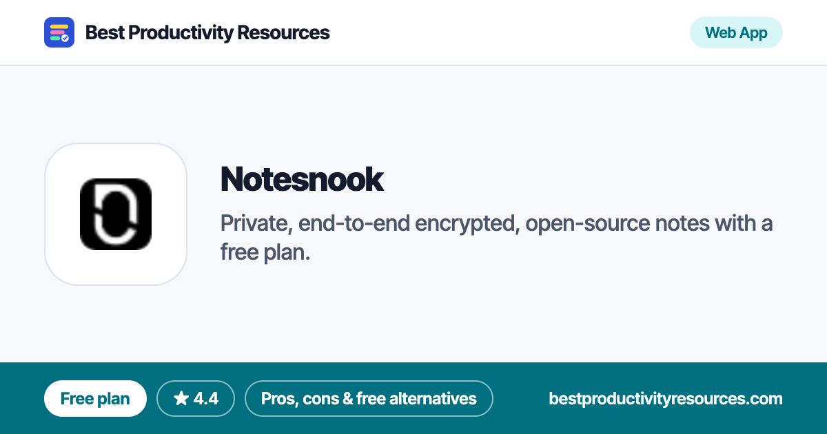 Notesnook on Best Productivity Resources