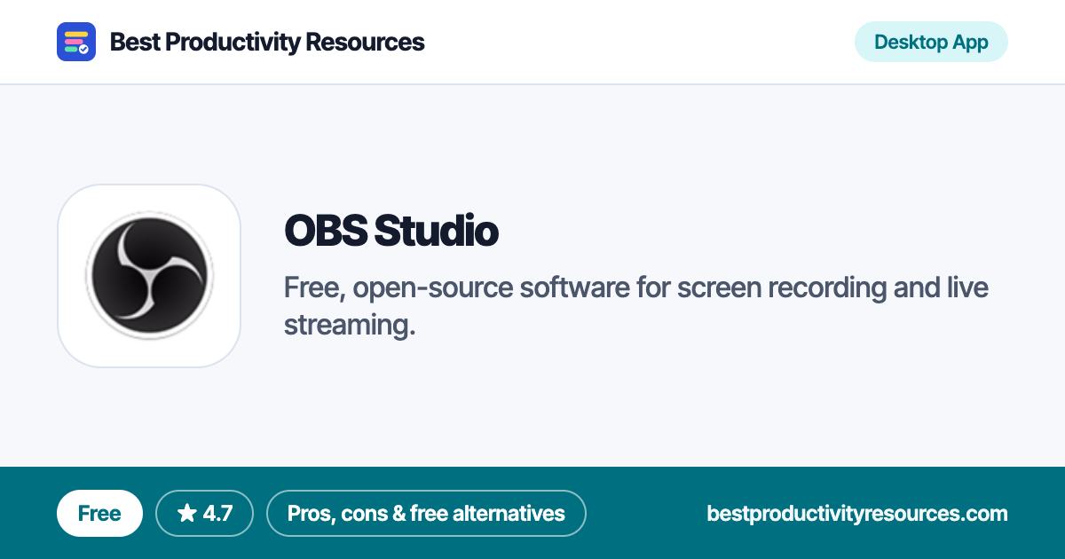 OBS Studio on Best Productivity Resources