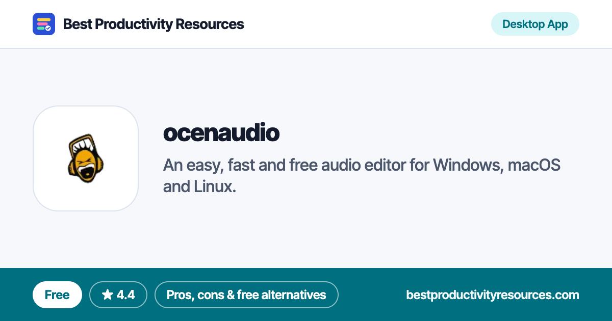 ocenaudio on Best Productivity Resources