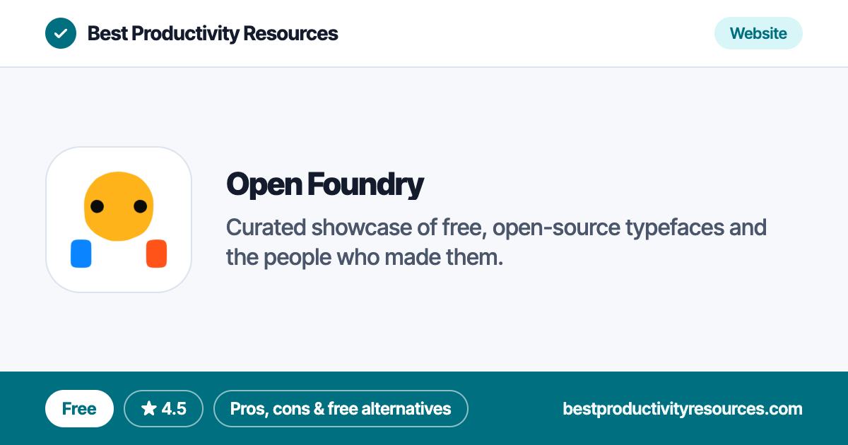 Open Foundry on Best Productivity Resources