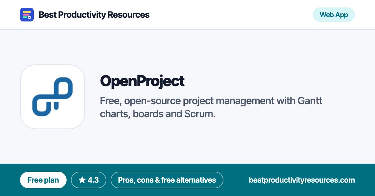OpenProject on Best Productivity Resources
