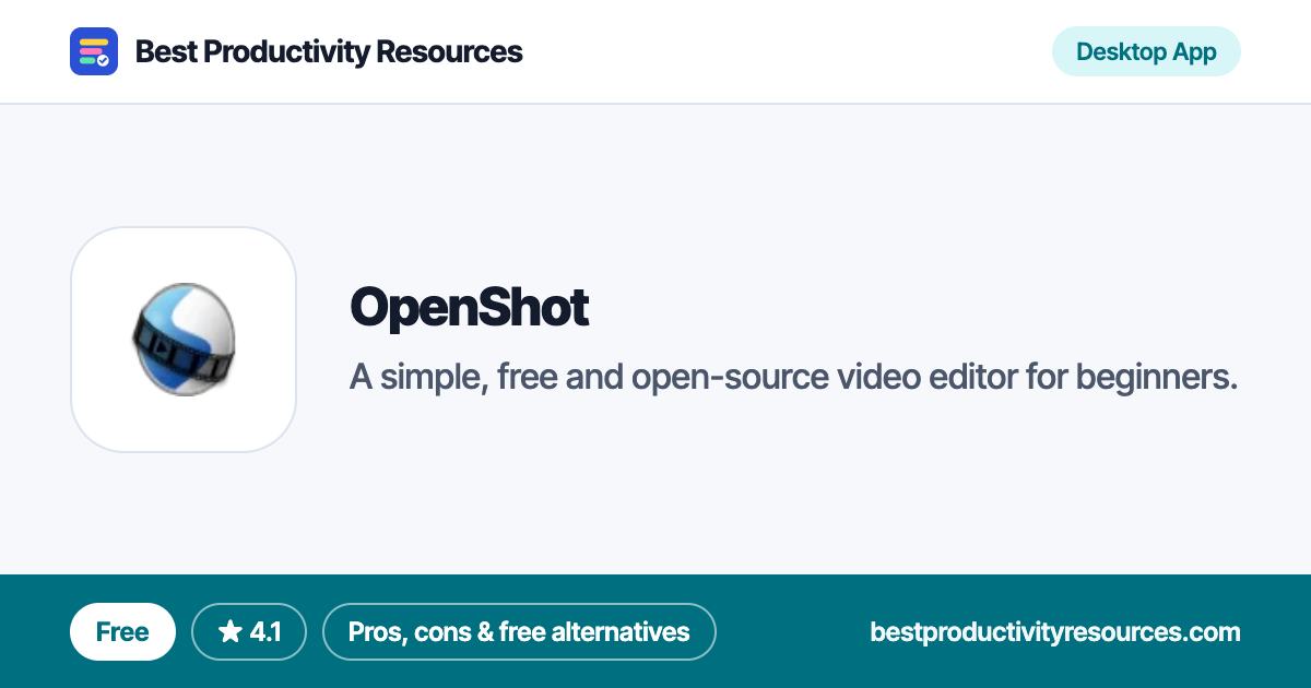 OpenShot on Best Productivity Resources