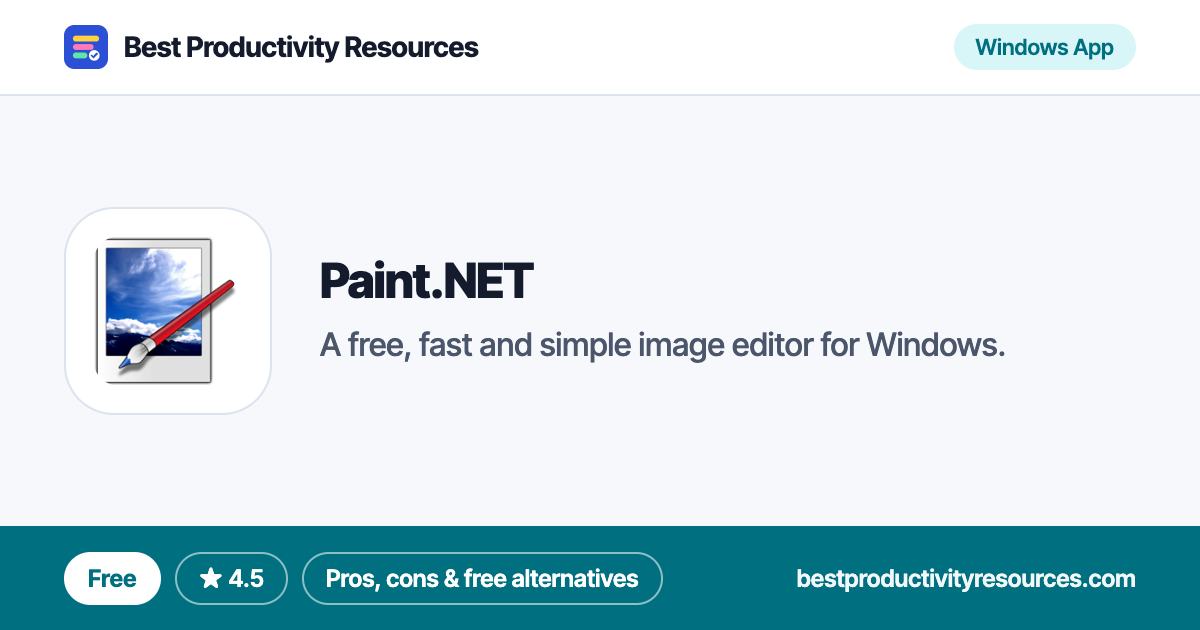 Paint.NET on Best Productivity Resources