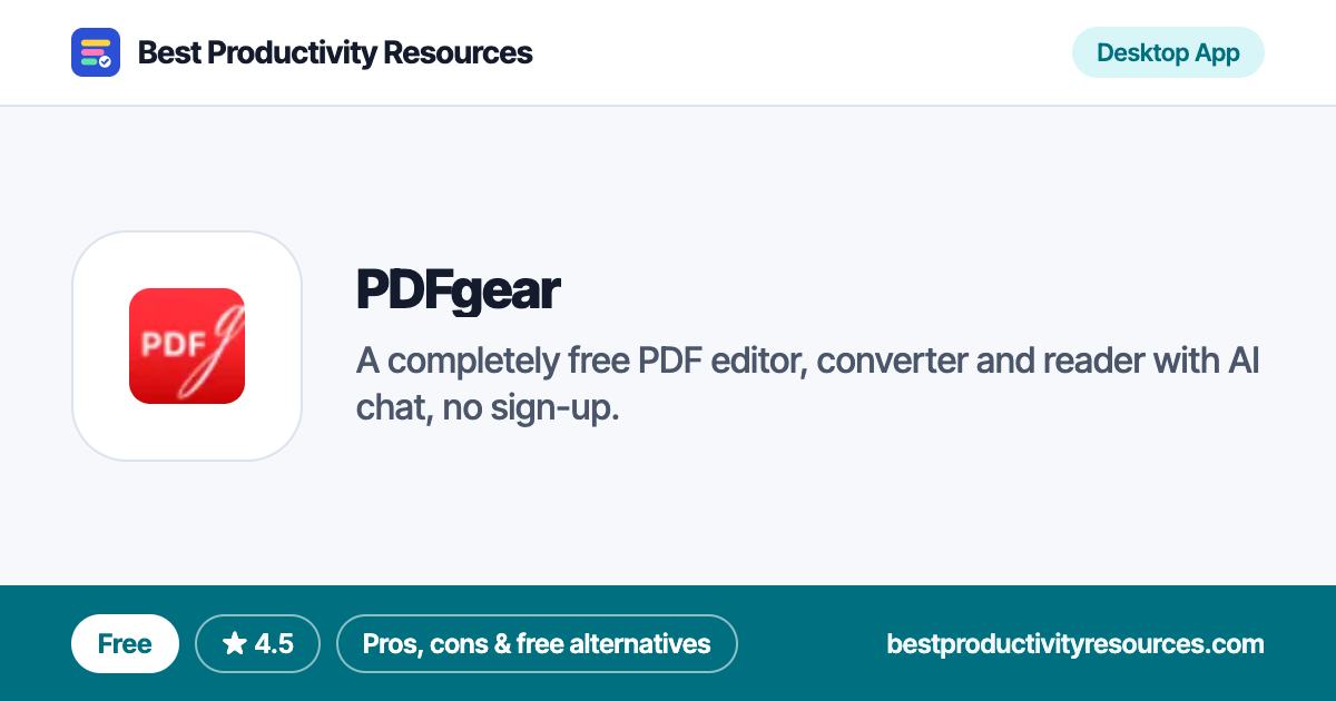 PDFgear on Best Productivity Resources