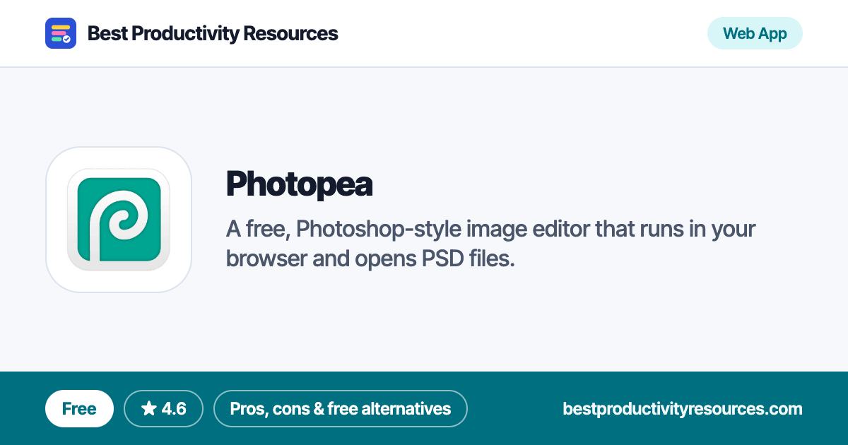 Photopea on Best Productivity Resources