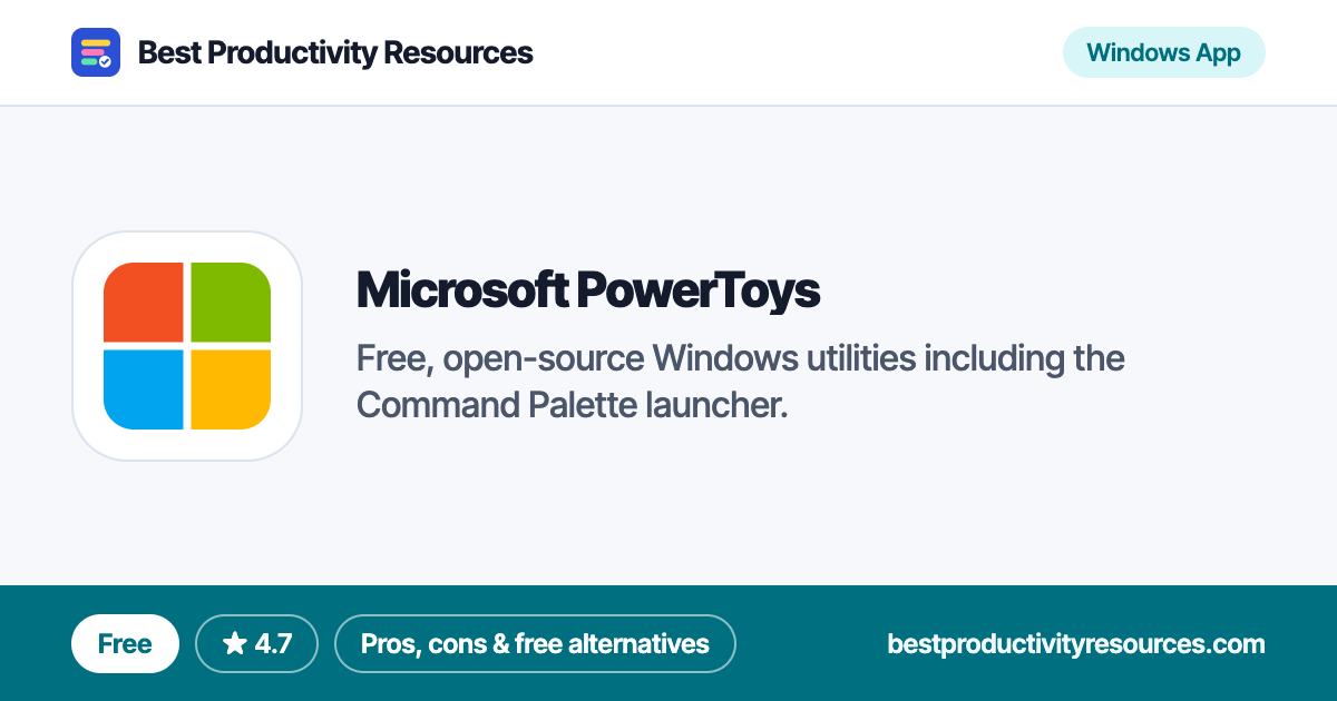 Microsoft PowerToys on Best Productivity Resources