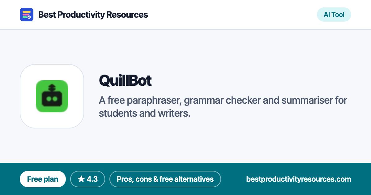 QuillBot on Best Productivity Resources