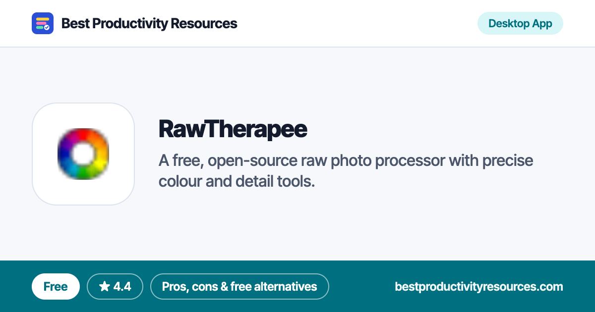RawTherapee on Best Productivity Resources