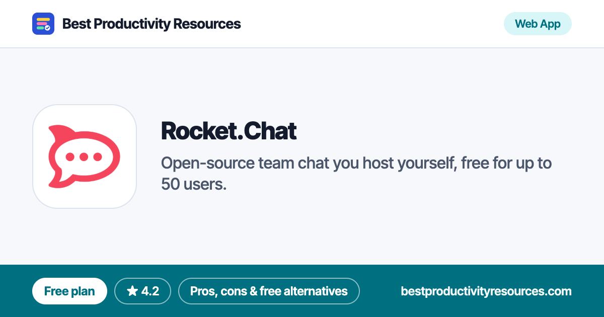 Rocket.Chat on Best Productivity Resources