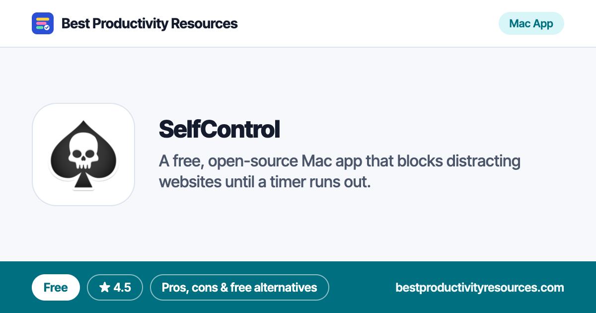 SelfControl on Best Productivity Resources
