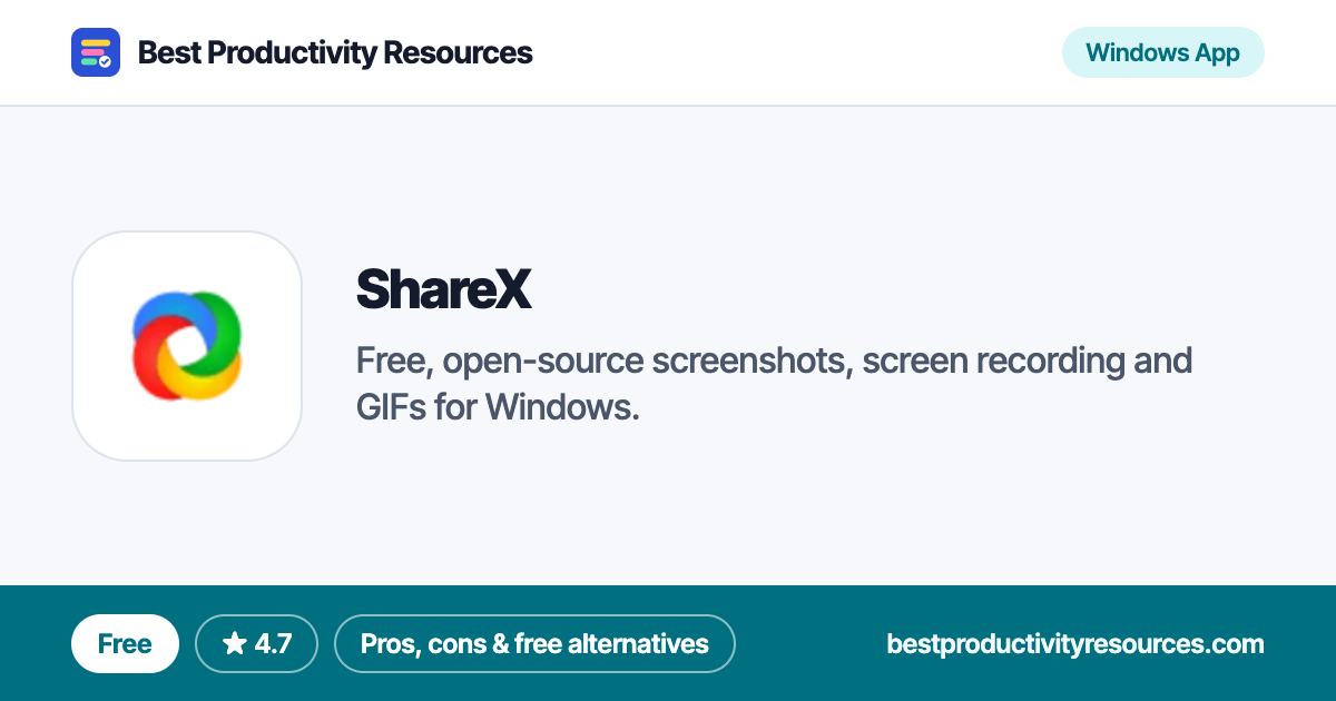 ShareX on Best Productivity Resources