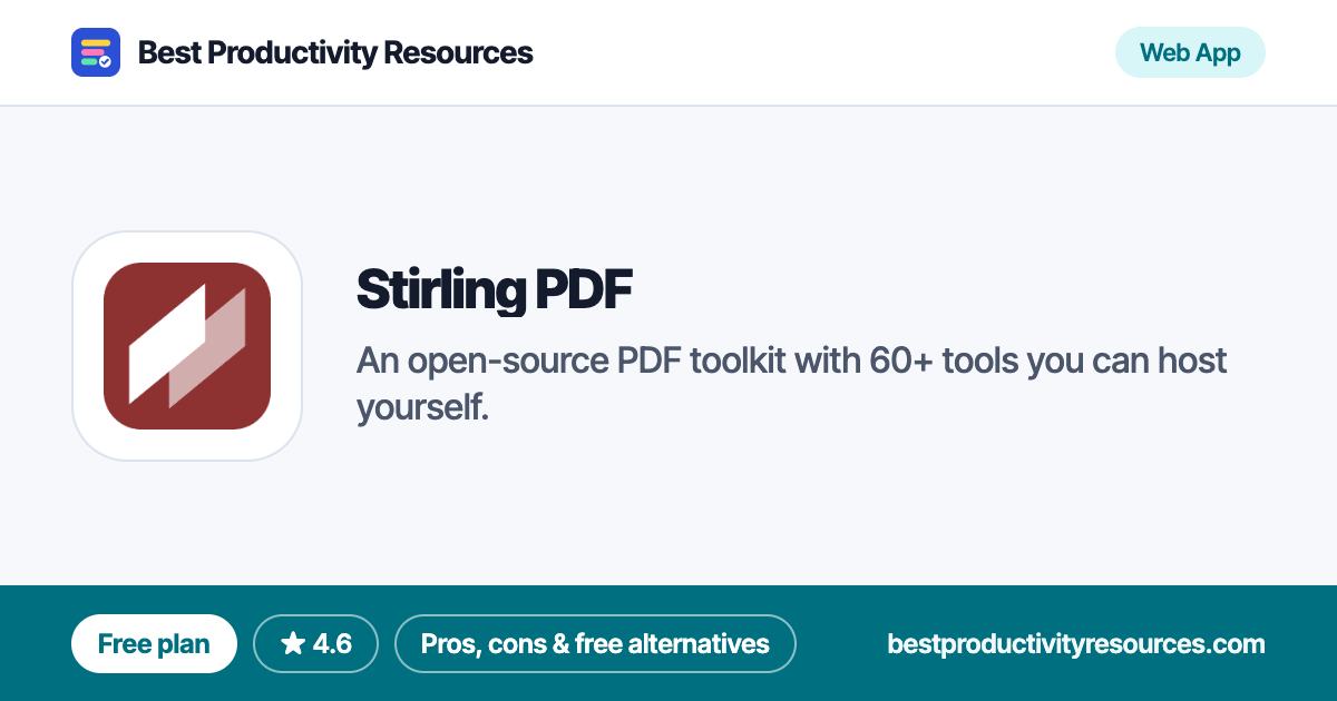 Stirling PDF on Best Productivity Resources