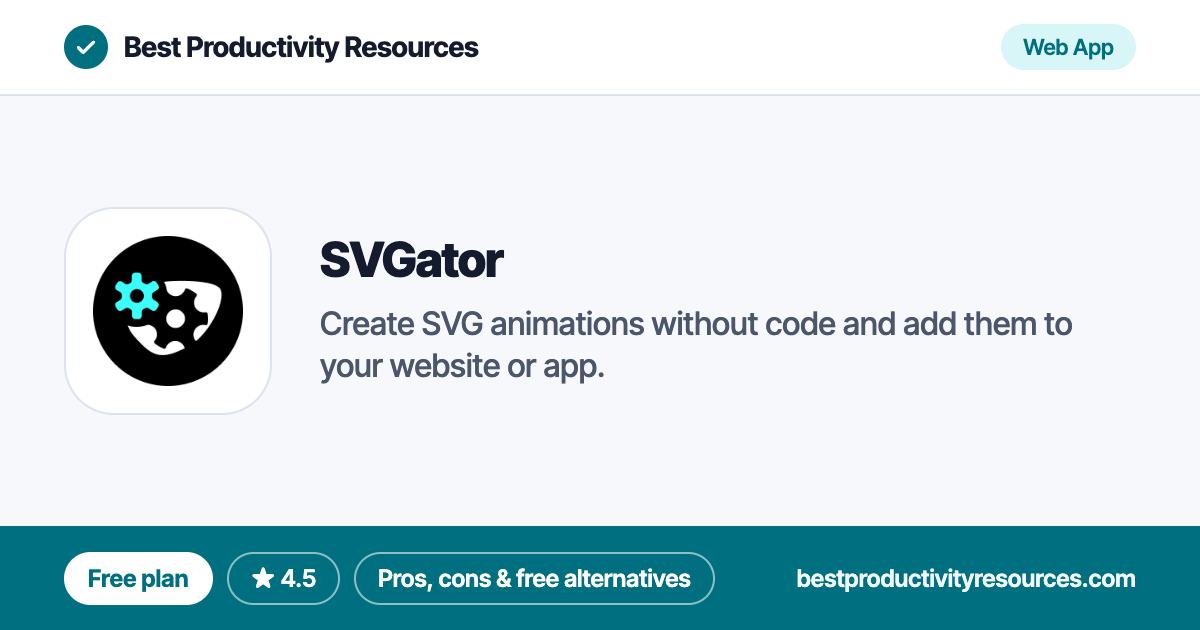 SVGator on Best Productivity Resources
