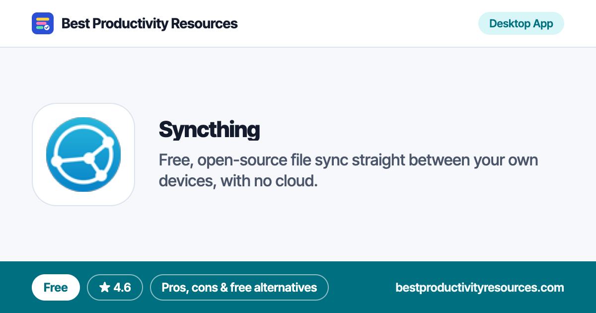 Syncthing on Best Productivity Resources